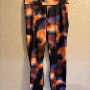 Fabletics PowerHold Orange and Black Leggings